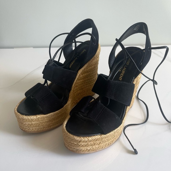 AUTHENTIC YSL LACE UP WEDGES - Picture 6 of 13